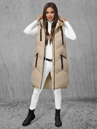 Стьобаний жіночий жилет Бежева OZONEE JS/M788/62Z