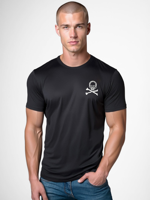 T-shirt męski slim fit czarny OZONEE NB/MT3066Z