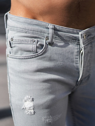 Spodnie jeansowe męskie szare OZONEE DO/2463