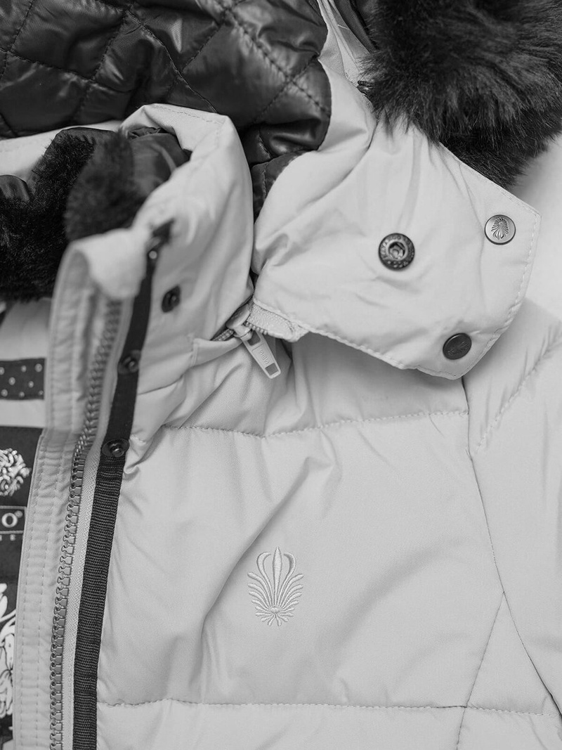 Kurtka zimowa damska długa pikowana szara OZONEE O/W377