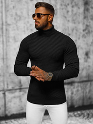 Sweter męski golf czarny OZONEE L/2467Z