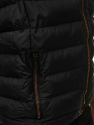 Kamizelka męska pikowana z kapturem czarna OZONEE O/5371Z 