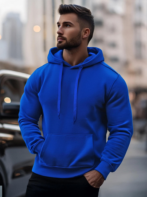 Bluza męska z kapturem kobaltowa OZONEE JS/2009Z