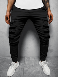 Spodnie męskie chino joggery czarne OZONEE G/11132Z