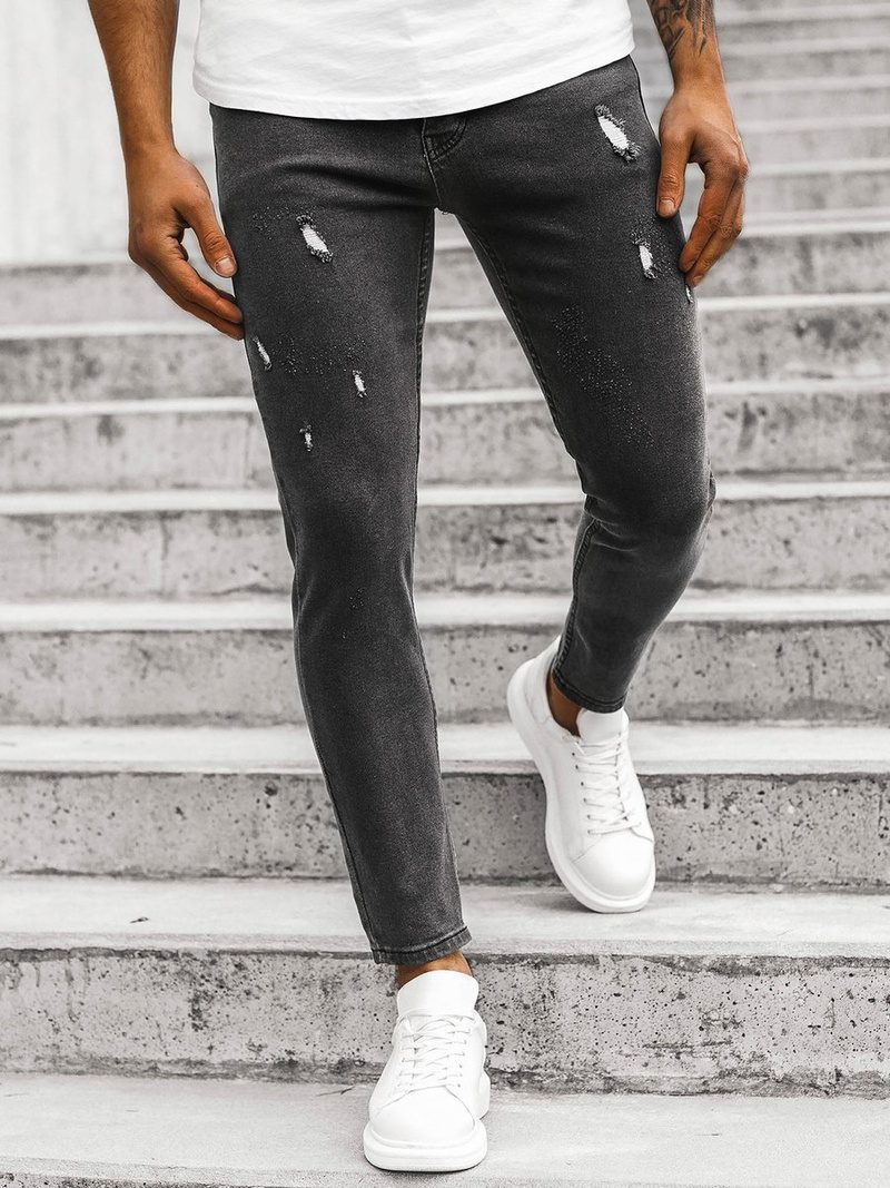 Spodnie jeansowe męskie grafitowe OZONEE DP/589/R3