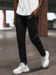 Spodnie dresowe męskie czarne b/18203022z