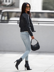 Kurtka skórzana damska czarna OZONEE JS/11Z8008Z