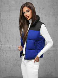 Стьобаний жіночий жилет cиня OZONEE JS/16M9112/184