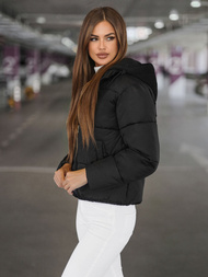 Kurtka zimowa damska pikowana czarna OZONEE JS/16M9187/392Z