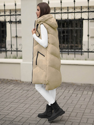 Стьобаний жіночий жилет Бежева OZONEE JS/M788/62Z