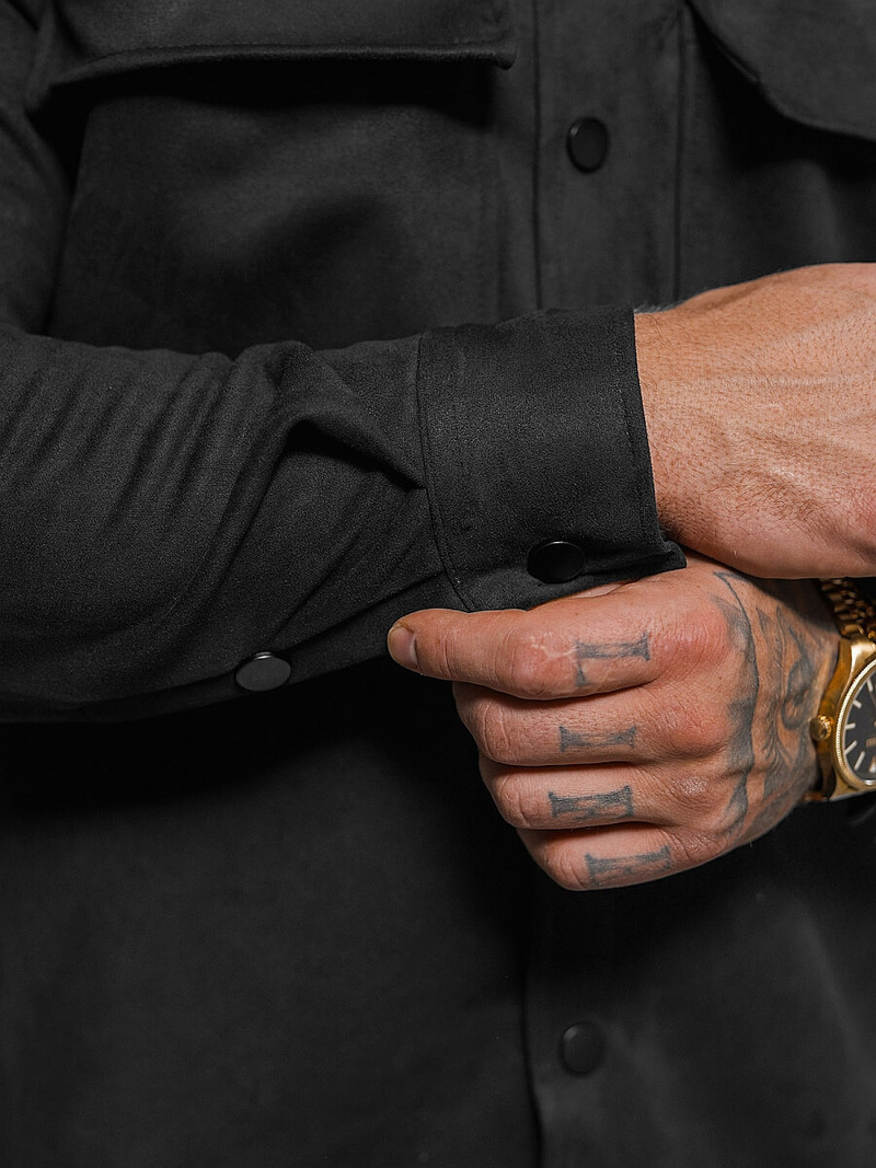 Koszula męska czarna OZONEE O/GOM23039