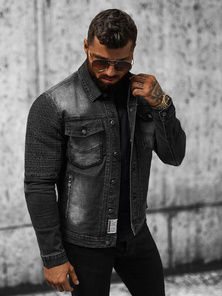 Kurtka męska jeansowa czarna OZONEE NB/MJ521N
