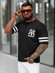 T-shirt męski loose fit czarny OZONEE JS/8B1372/3