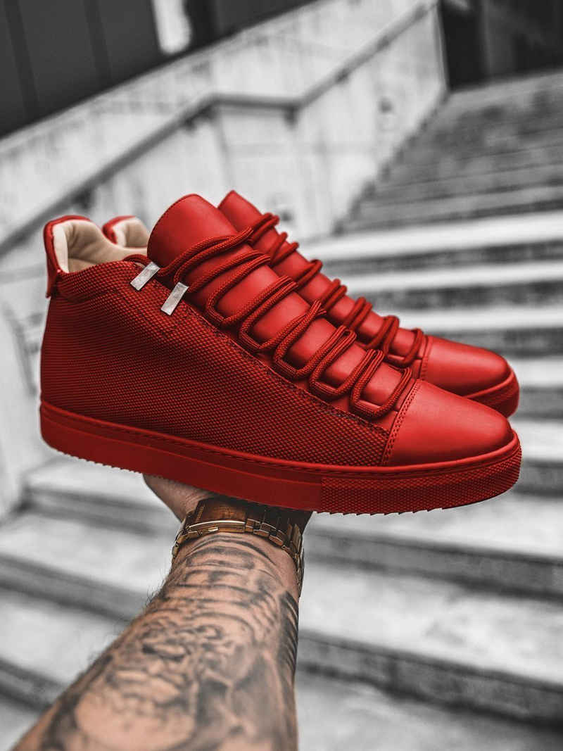Sneakersy wysokie czerwone OZONEE G/222