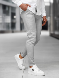Spodnie męskie chino materiałowe szare OZONEE DJ/5505Z