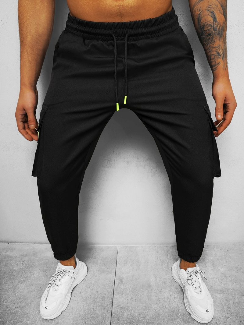 Spodnie męskie chino jogger czarne OZONEE O/CP150
