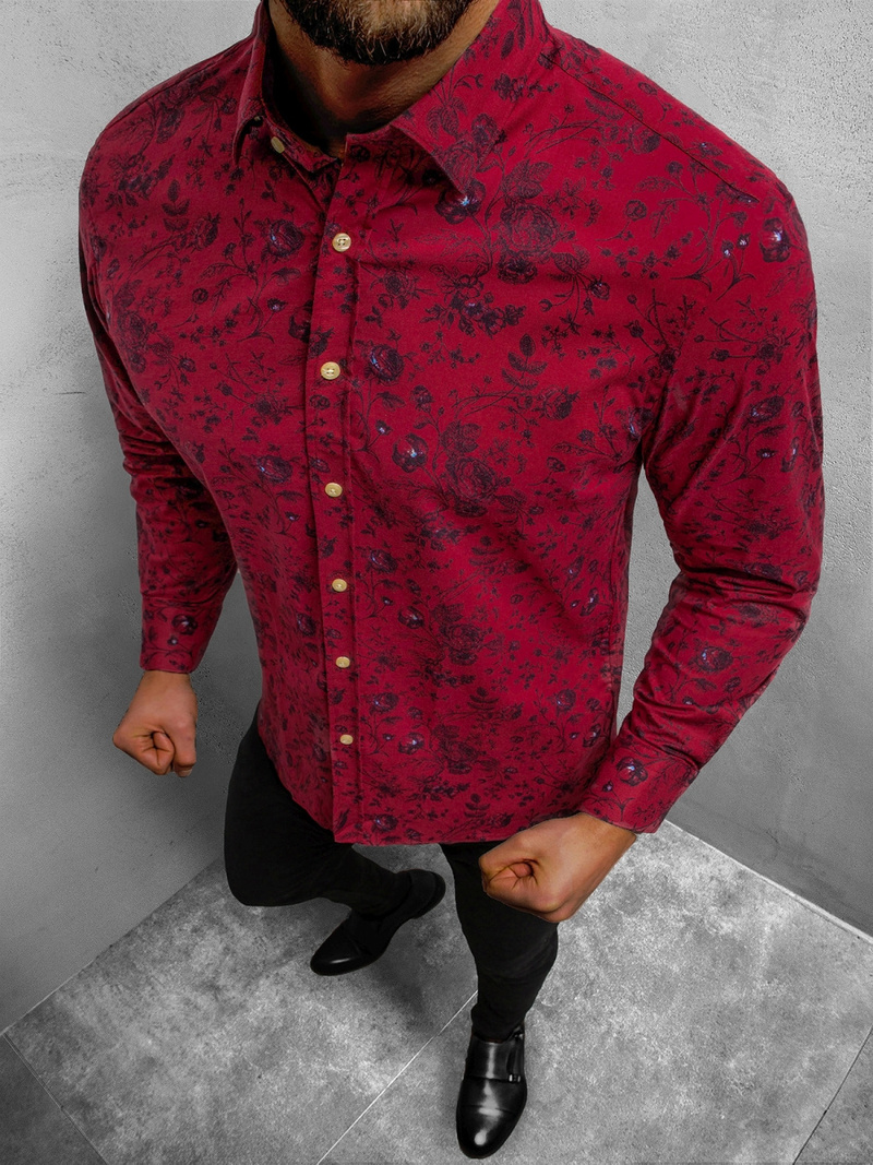 Koszula męska bordowa OZONEE B/G7