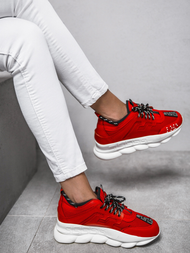 Sneakersy damskie czerwone OZONEE G/2021