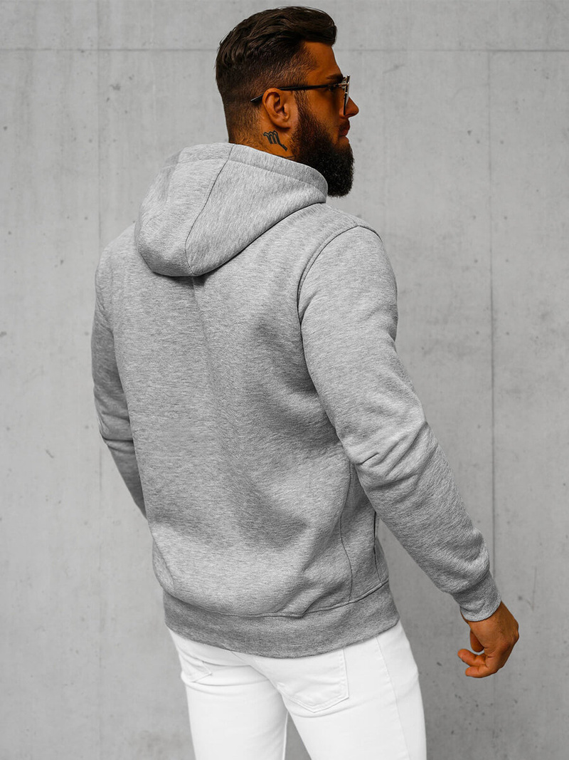 Bluza męska z kapturem rozpinana szara OZONEE JS/2008Z