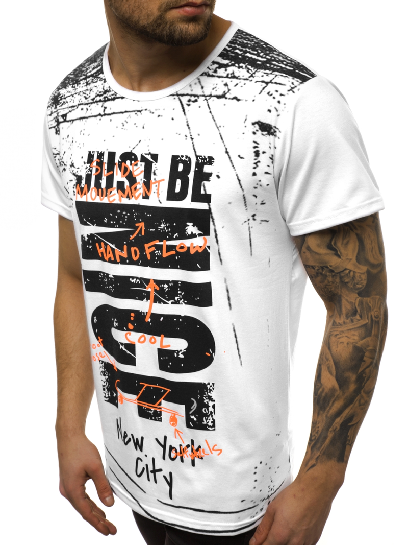 T-Shirt męski biały OZONEE JS/KS1983