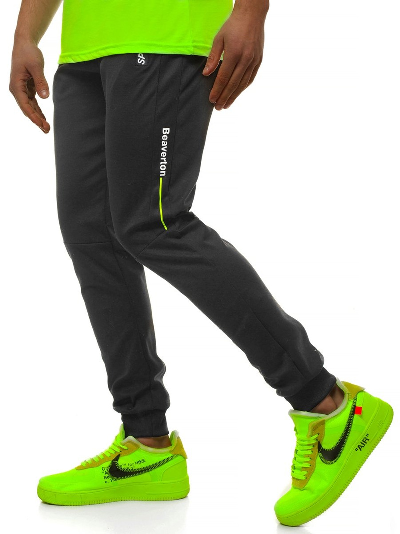 Spodnie dresowe męskie czarne OZONEE JS/AM107