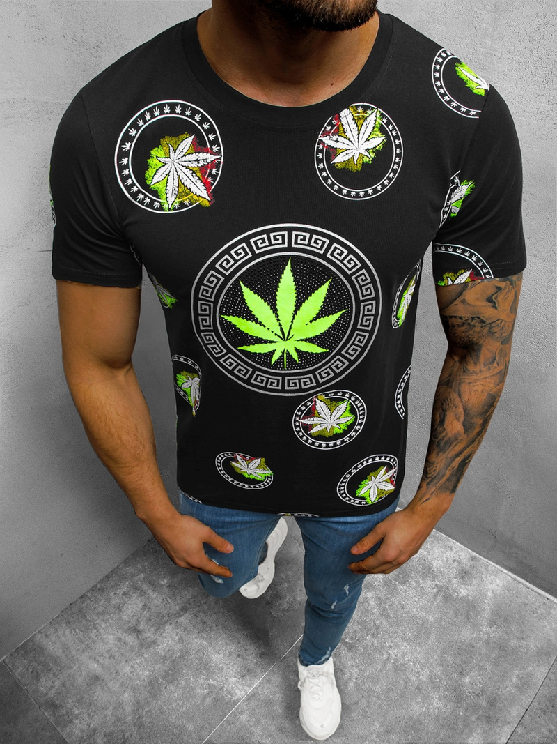 T-Shirt męski czarny OZONEE O/HM596