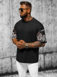 T-shirt męski oversize czarny OZONEE O/3432