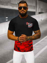 T-Shirt męski czerwony OZONEE JS/S985/18Z