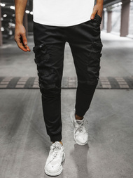 Spodnie męskie chino joggery czarne OZONEE G/11132