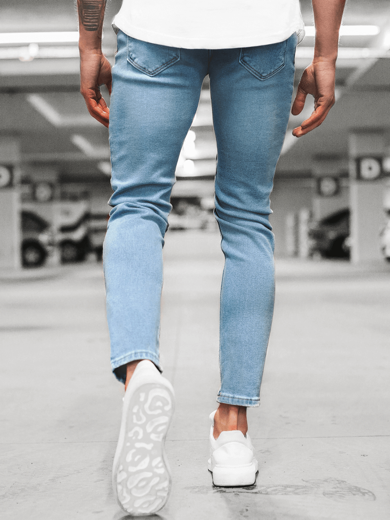 Spodnie jeansowe męskie jasno-niebieskie OZONEE O/4492/01