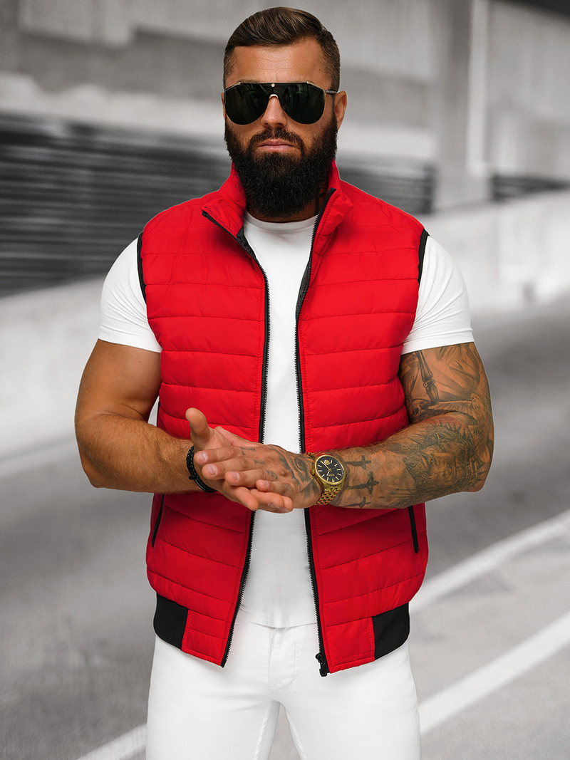 Kamizelka męska pikowana czerwona OZONEE JS/MY77Z