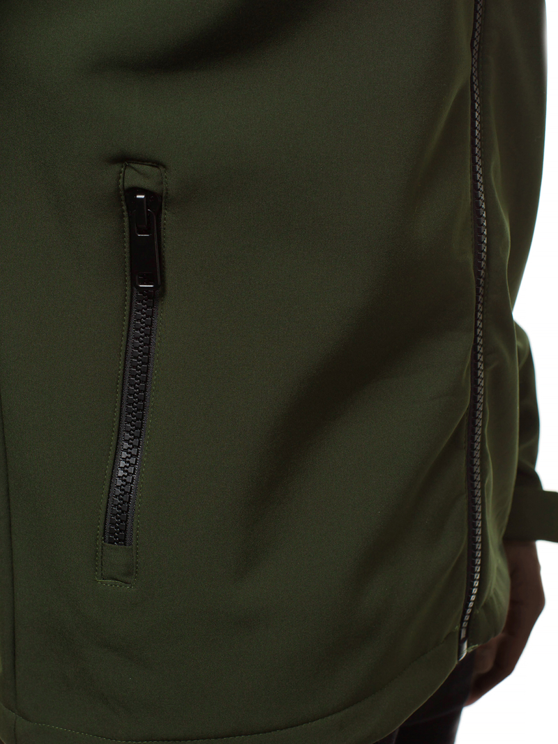 Kurtka softshell męska z kapturem zielona OZONEE JS/56008Z