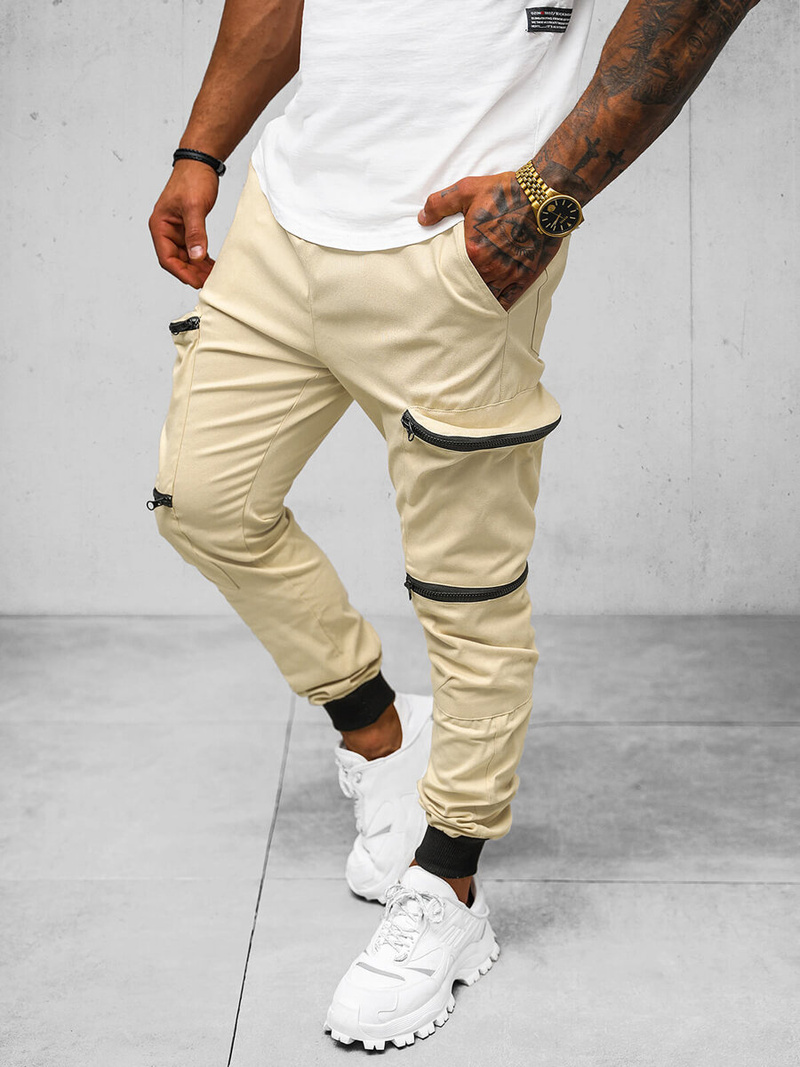 Штани чоловічі джоггери Бежевi OZONEE O/475