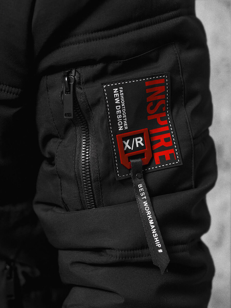 Kurtka zimowa męska pikowana czarna OZONEE JS/84M3030/392