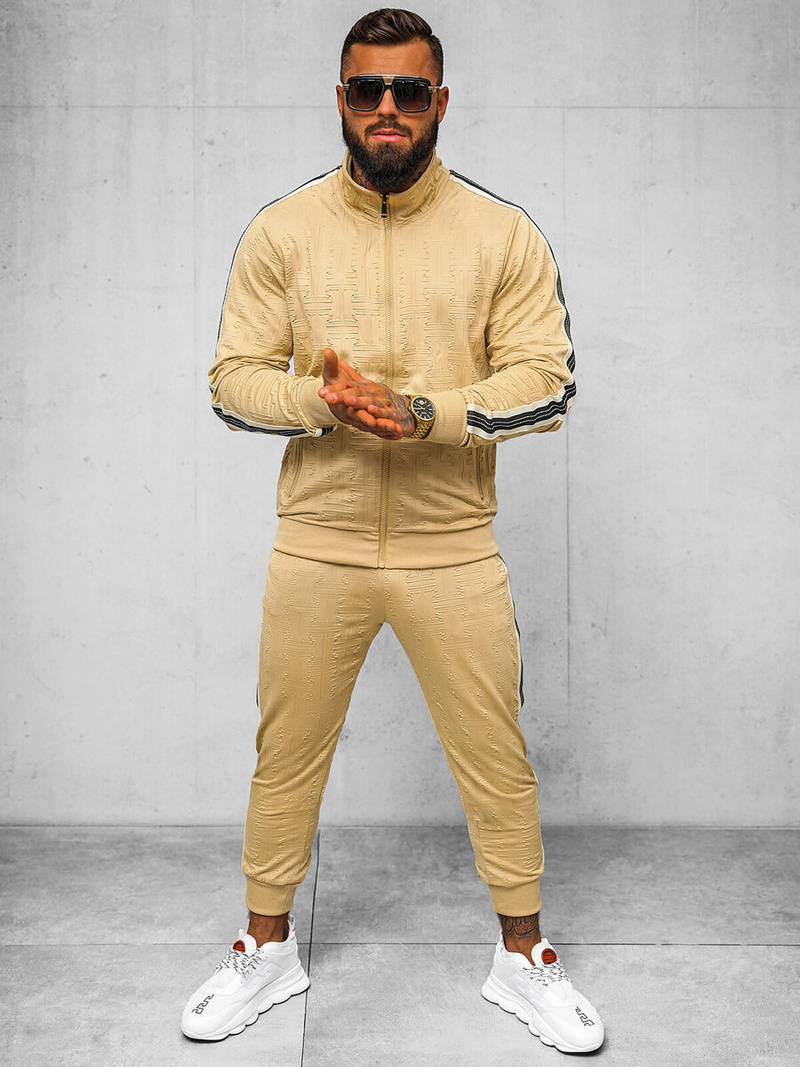 Komplet dresowy męski beżowy OZONEE O/3C101/2