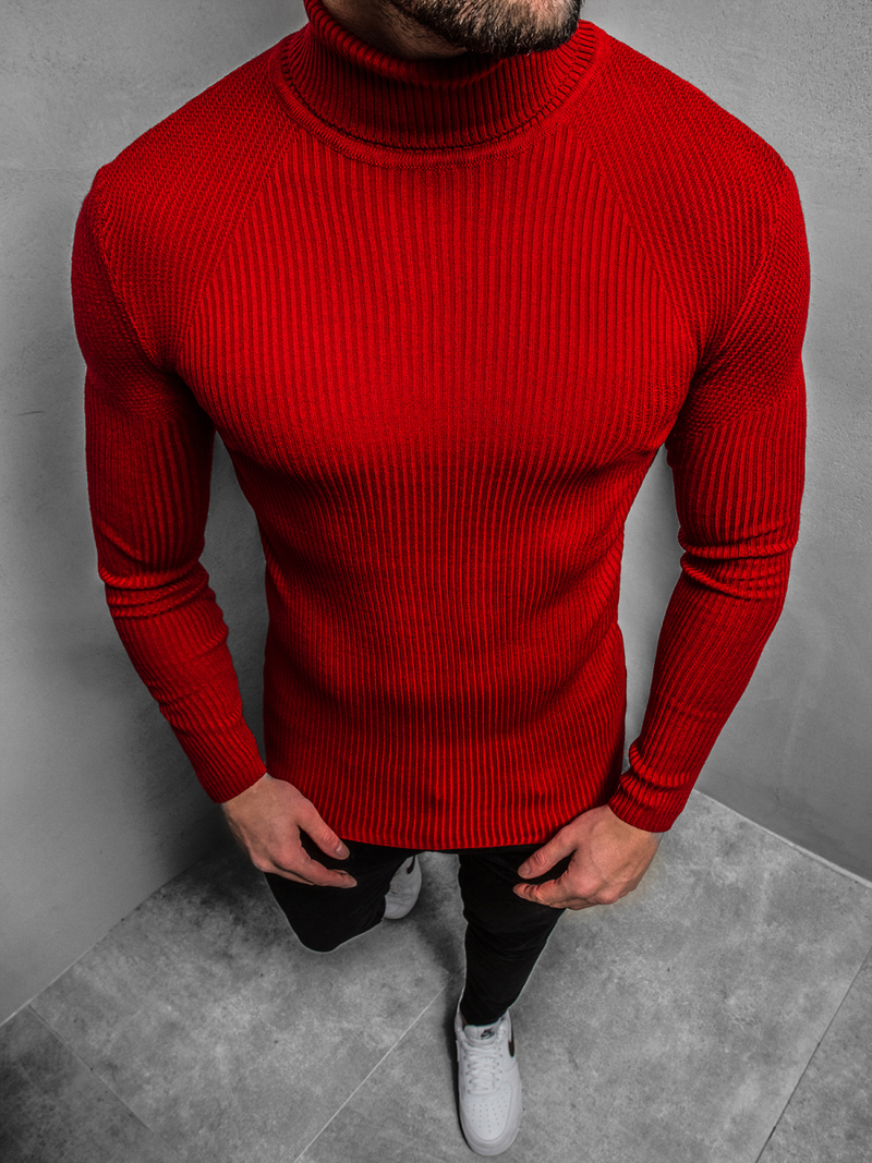 Светр чоловічій Червоний OZONEE MACH/TRK2001Z