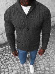 Sweter męski kardigan grafitowy OZONEE NB/MM6017/3