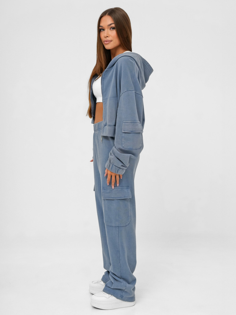 Komplet dresowy damski dwuczęściowy niebieski OZONEE JS/M60051AB