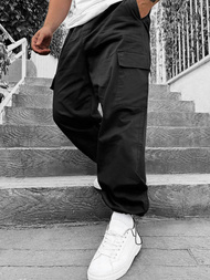 Spodnie męskie cargo wide leg czarne OZONEE O/PAN23052