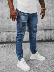 Spodnie jeansowe joggery męskie niebieskie OZONEE NB/MP0052/2B