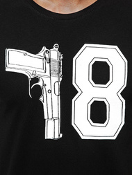 T-Shirt męski z nadrukiem czarny OZONEE O/1174Z 