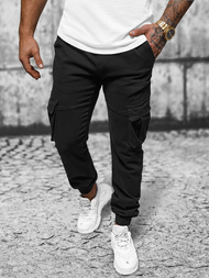 Spodnie męskie chino joggery czarne OZONEE NB/MP0105NZ