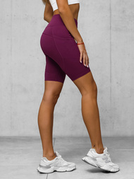 Legginsy krótkie damskie kolarki burgundowe OZONEE JS/XY24003S