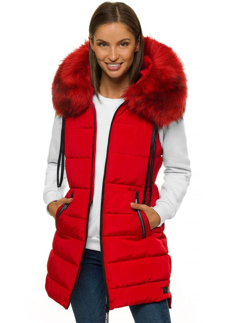 Стьобаний жіночий жилет червоний OZONEE O/M205/4