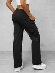 Spodnie damskie z szeroką nogawką czarne OZONEE O/TT00393