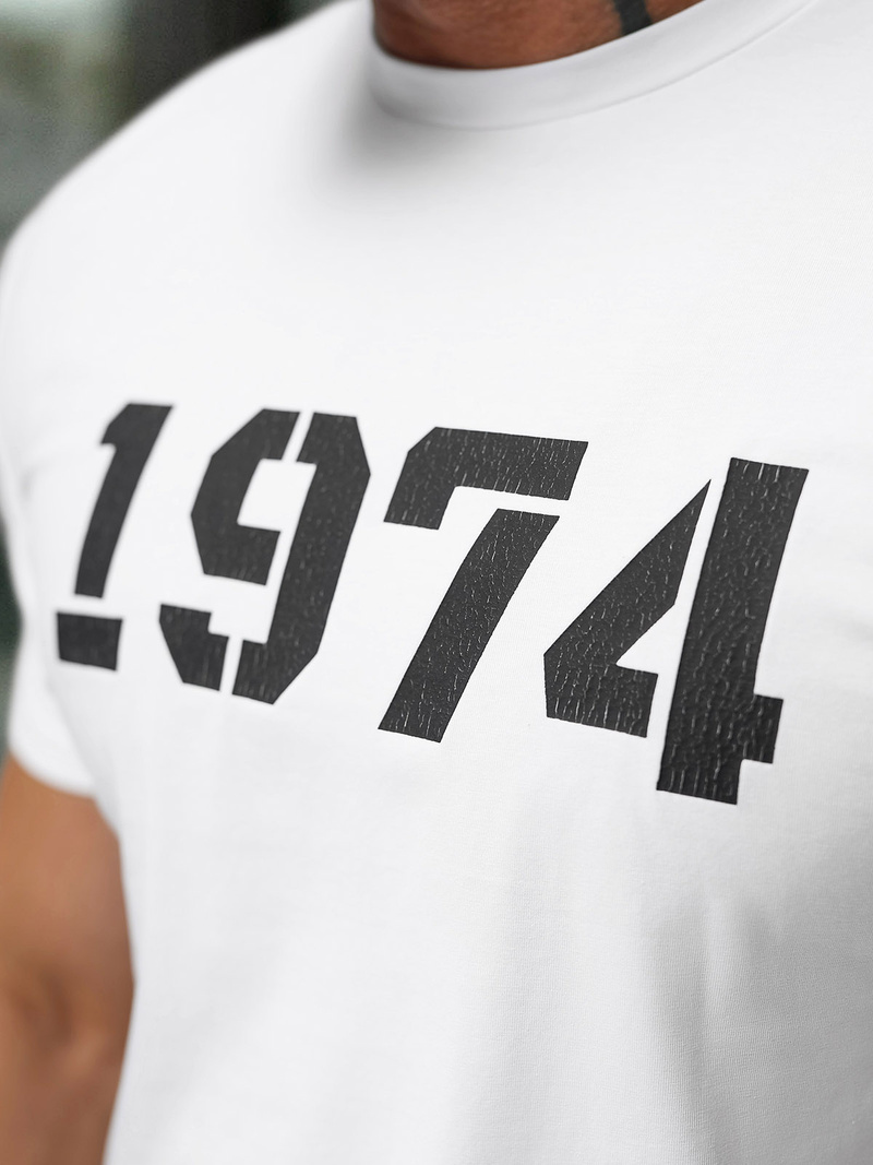 T-shirt męski slim fit biały OZONEE NB/MT3130