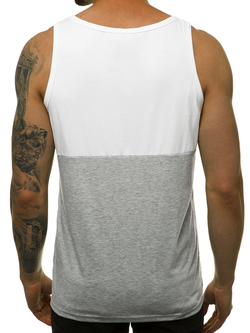 T-Shirt męski bez rękawów biały OZONEE JS/SS11062