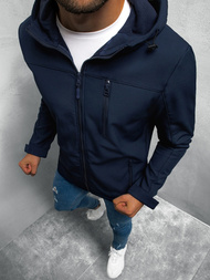 Kurtka przejściowa męska z kapturem granatowa OZONEE JS/HM173/4