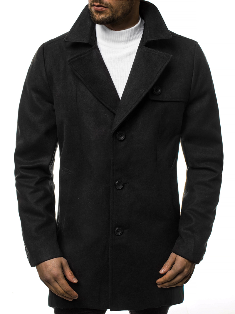 Płaszcz męski czarny OZONEE N/5922Z