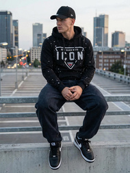 Bluza z kapturem męska czarna OZONEE JS/8B1737/3Z